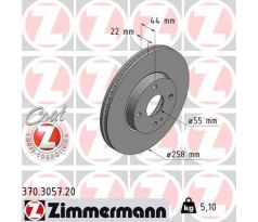 Brzdový kotúč Zimmermann ND 258 mm predný